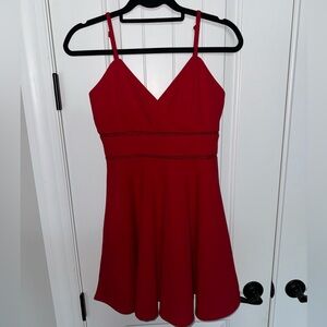 Red Dress with rib detailing from Jun & Ivy (Francesca’s brand)